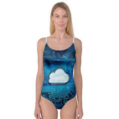 Circuit Computer Chip Cloud Security Camisole Leotard 