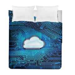 Circuit Computer Chip Cloud Security Duvet Cover Double Side (full/ Double Size) by Amaryn4rt