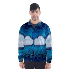 Circuit Computer Chip Cloud Security Wind Breaker (men)