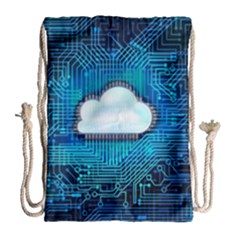 Circuit Computer Chip Cloud Security Drawstring Bag (large)