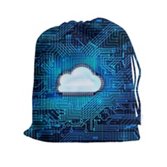 Circuit Computer Chip Cloud Security Drawstring Pouches (xxl)