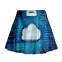 Circuit Computer Chip Cloud Security Mini Flare Skirt View1