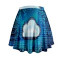 Circuit Computer Chip Cloud Security Mini Flare Skirt View2