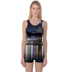 Cleveland Building City By Night One Piece Boyleg Swimsuit