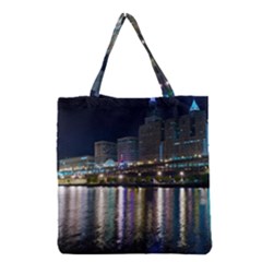 Cleveland Building City By Night Grocery Tote Bag