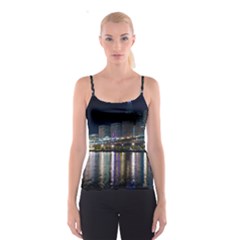 Cleveland Building City By Night Spaghetti Strap Top by Amaryn4rt