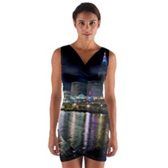 Cleveland Building City By Night Wrap Front Bodycon Dress