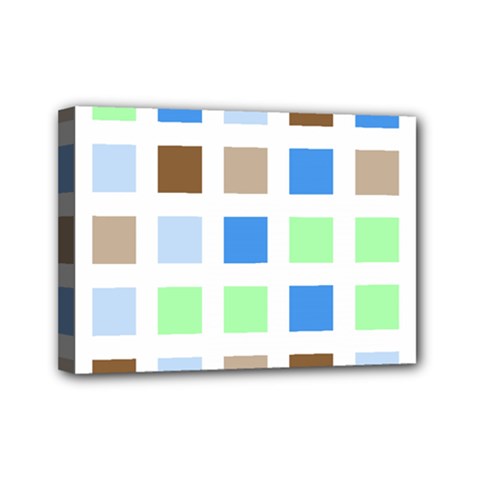 Colorful Green Background Tile Pattern Mini Canvas 7  X 5 