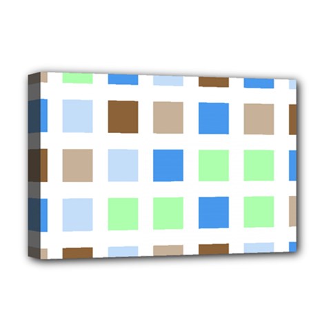 Colorful Green Background Tile Pattern Deluxe Canvas 18  X 12  