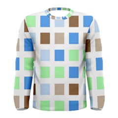 Colorful Green Background Tile Pattern Men s Long Sleeve Tee