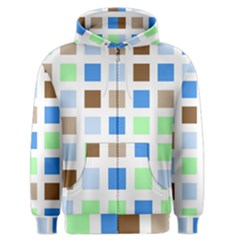 Colorful Green Background Tile Pattern Men s Zipper Hoodie