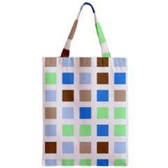 Colorful Green Background Tile Pattern Zipper Classic Tote Bag