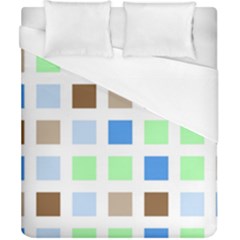 Colorful Green Background Tile Pattern Duvet Cover (california King Size)