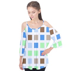 Colorful Green Background Tile Pattern Flutter Tees