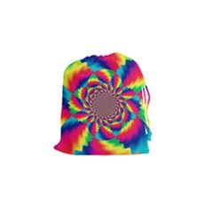 Colorful Psychedelic Art Background Drawstring Pouches (small)  by Amaryn4rt