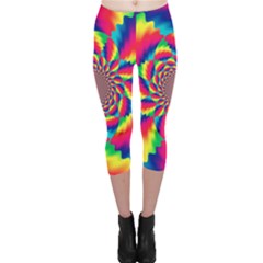 Colorful Psychedelic Art Background Capri Leggings  by Amaryn4rt