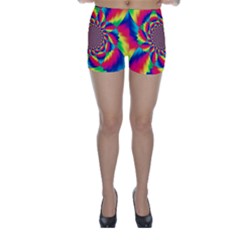 Colorful Psychedelic Art Background Skinny Shorts by Amaryn4rt