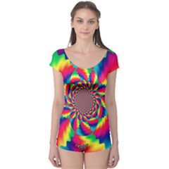 Colorful Psychedelic Art Background Boyleg Leotard  by Amaryn4rt