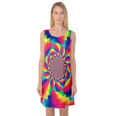 Colorful Psychedelic Art Background Sleeveless Satin Nightdress by Amaryn4rt