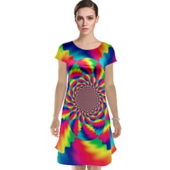 Colorful Psychedelic Art Background Cap Sleeve Nightdress by Amaryn4rt