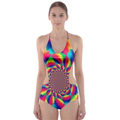 Colorful Psychedelic Art Background Cut-out One Piece Swimsuit by Amaryn4rt