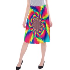 Colorful Psychedelic Art Background Midi Beach Skirt by Amaryn4rt