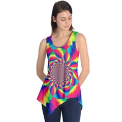 Colorful Psychedelic Art Background Sleeveless Tunic by Amaryn4rt