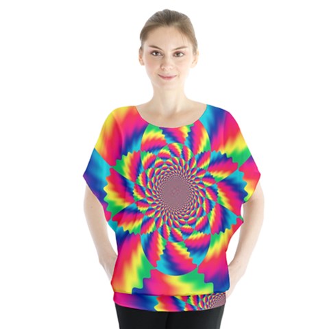 Colorful Psychedelic Art Background Blouse by Amaryn4rt