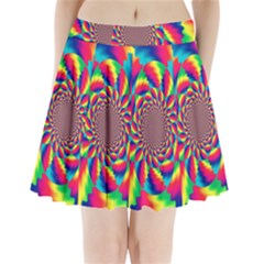 Colorful Psychedelic Art Background Pleated Mini Skirt