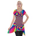 Colorful Psychedelic Art Background Short Sleeve Side Drop Tunic View1