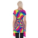 Colorful Psychedelic Art Background Short Sleeve Side Drop Tunic View2