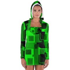 Cyber Glow Women s Long Sleeve Hooded T-shirt