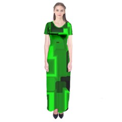 Cyber Glow Short Sleeve Maxi Dress