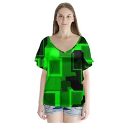 Cyber Glow Flutter Sleeve Top