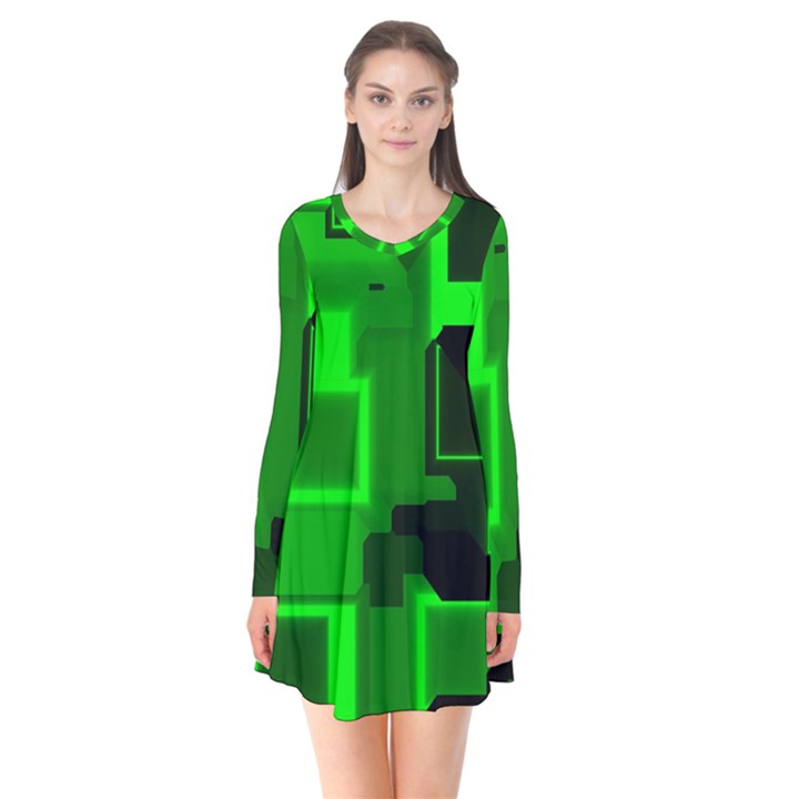 Cyber Glow Flare Dress