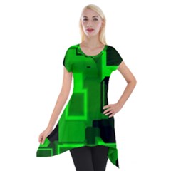 Cyber Glow Short Sleeve Side Drop Tunic