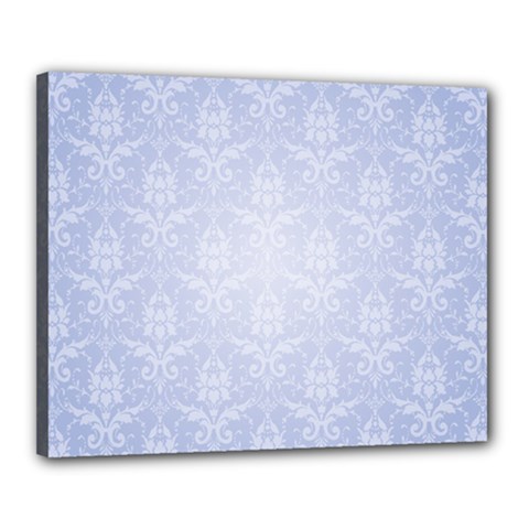 Damask Pattern Wallpaper Blue Canvas 20  X 16 