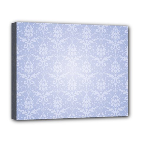 Damask Pattern Wallpaper Blue Deluxe Canvas 20  X 16  