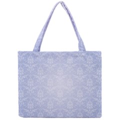 Damask Pattern Wallpaper Blue Mini Tote Bag