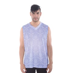 Damask Pattern Wallpaper Blue Men s Basketball Tank Top