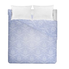 Damask Pattern Wallpaper Blue Duvet Cover Double Side (full/ Double Size)