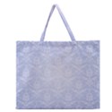 Damask Pattern Wallpaper Blue Zipper Large Tote Bag View1