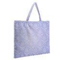 Damask Pattern Wallpaper Blue Zipper Large Tote Bag View2