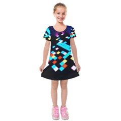 Dance Floor Kids  Short Sleeve Velvet Dress by Amaryn4rt