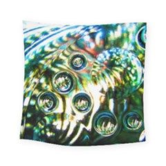 Dark Abstract Bubbles Square Tapestry (small)