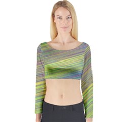 Diagonal Lines Abstract Long Sleeve Crop Top