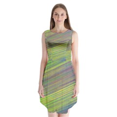 Diagonal Lines Abstract Sleeveless Chiffon Dress  