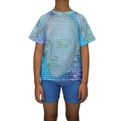 Digital Pattern Kids  Short Sleeve Swimwear