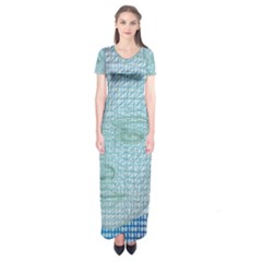 Digital Pattern Short Sleeve Maxi Dress