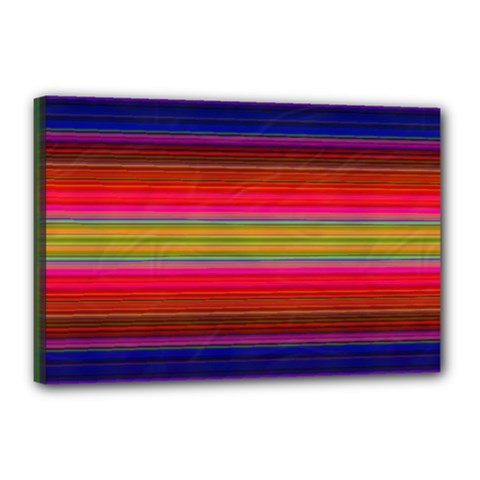 Fiesta Stripe Colorful Neon Background Canvas 18  X 12  by Amaryn4rt